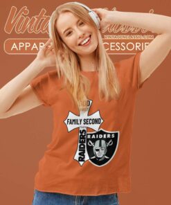 God First Family Second Then Raiders Women TShirt