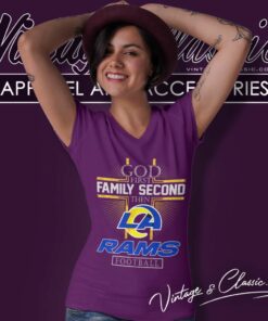 God First Family Second Then Rams Nfl V Neck TShirt