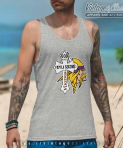 God First Family Second Then Vikings Tank Top Racerback