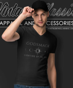 Godsmack Black Lunar V Neck TShirt
