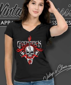 Godsmack Chrome Pistons V Neck TShirt