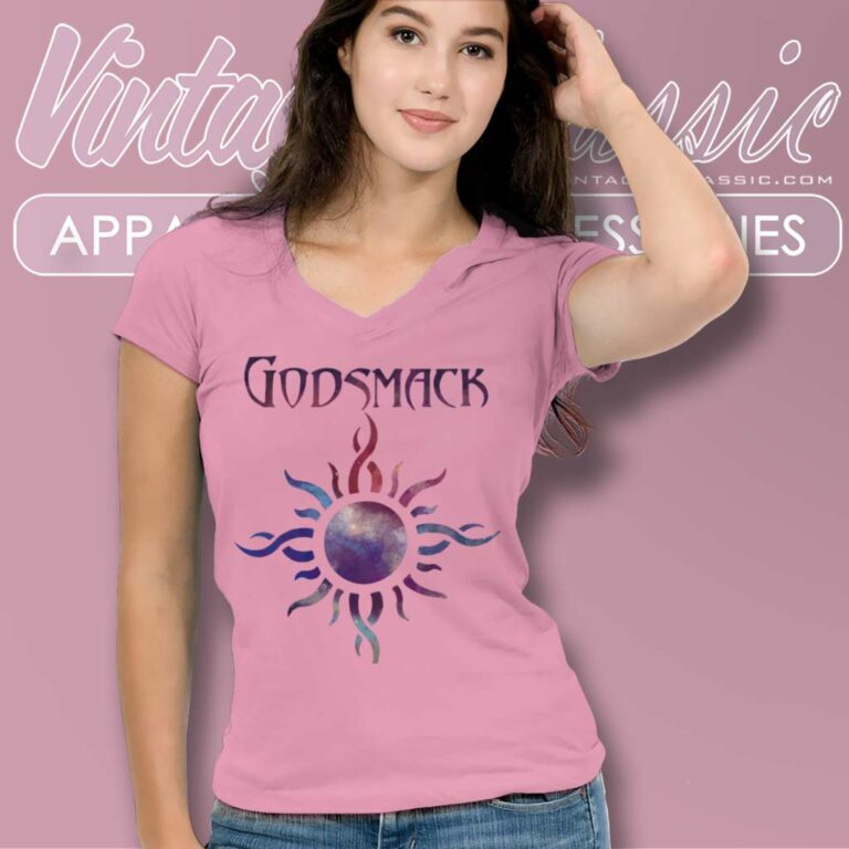 Godsmack Classic Logo V Neck TShirt Godsmack Classic Logo V Neck TShirt