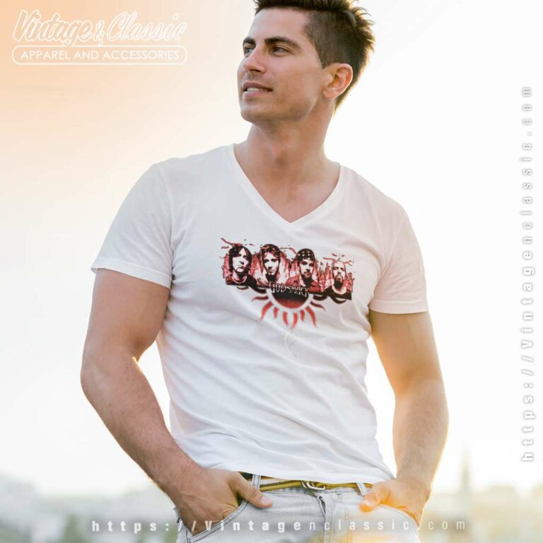 Godsmack Classic Rock Grunge V Neck TShirt Godsmack Classic Rock Grunge V Neck TShirt