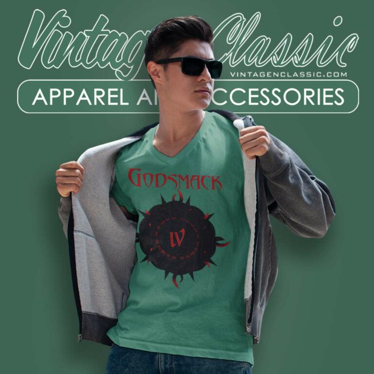 Godsmack Iv V Neck TShirt Godsmack Iv V Neck TShirt