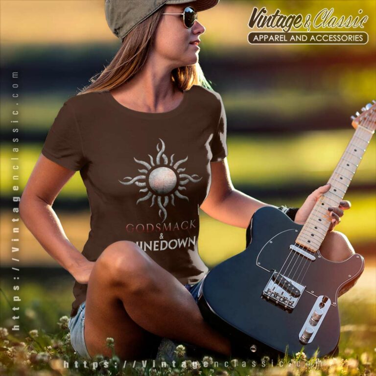 Godsmack Shinedown Women TShirt Godsmack Shinedown Women TShirt