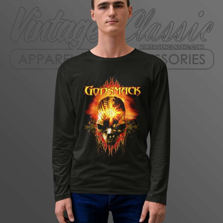 Godsmack Skull Flame Long Sleeve Tee Godsmack Skull Flame Long Sleeve Tee