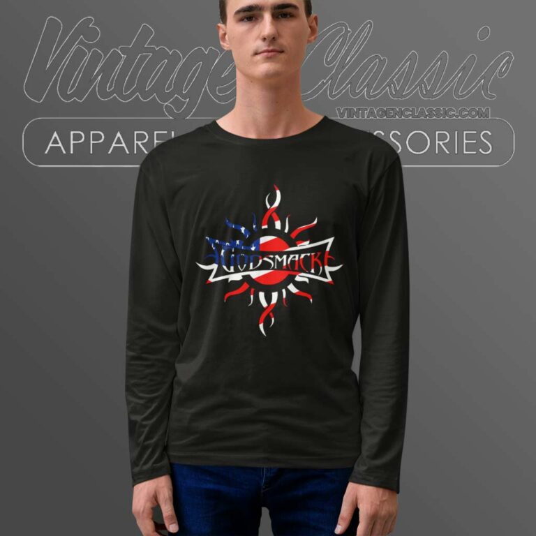 Godsmack Us Flag Logo Long Sleeve Tee Godsmack Us Flag Logo Long Sleeve Tee