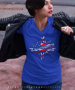 Godsmack Us Flag Logo V Neck TShirt