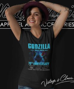 Godzilla 1954 2024 Anniversary Thank You For The Memories V Neck TShirt