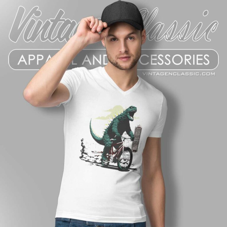 Godzilla Minus One Bike Lover Shirt Funny V Neck TShirt Godzilla Minus One Bike Lover Shirt Funny V Neck TShirt
