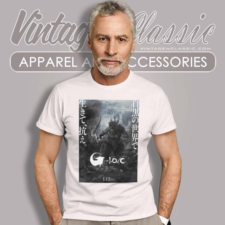 Godzilla Minus One Black And White Poster T Shirt Godzilla Minus One Black And White Poster T Shirt
