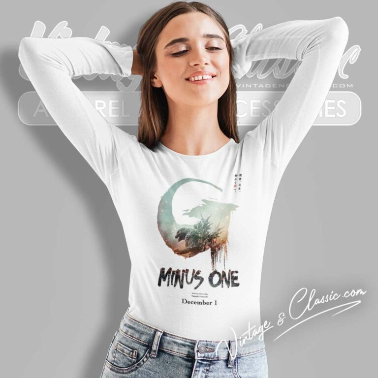 Godzilla Minus One Movie Poster 2023 Long Sleeve Tee Godzilla Minus One Movie Poster 2023 Long Sleeve Tee