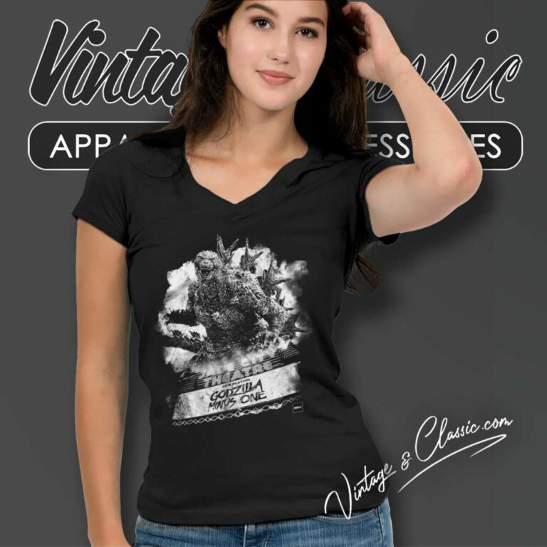 Godzilla Minus One Poster Shirt For Fan V Neck TShirt Godzilla Minus One Poster Shirt For Fan V Neck TShirt