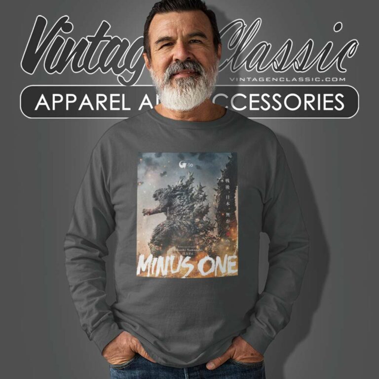 Godzilla Minus One Shirt Poster 2023 Film Long Sleeve Tee 1 Godzilla Minus One Shirt Poster 2023 Film Long Sleeve Tee 1