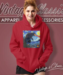 Godzilla Starry Night Vintage Hoodie 1
