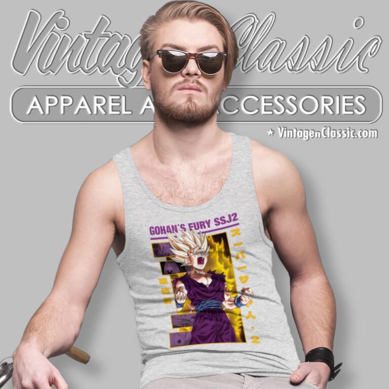 Gohans Fury Ssj12 Tank Top Racerback Gohans Fury Ssj12 Tank Top Racerback