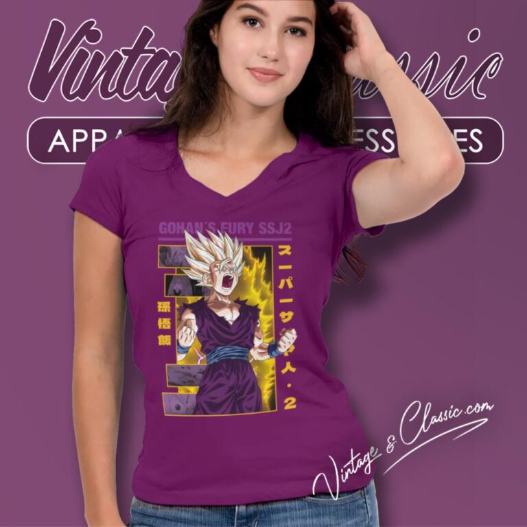 Gohans Fury Ssj12 V Neck TShirt Gohans Fury Ssj12 V Neck TShirt