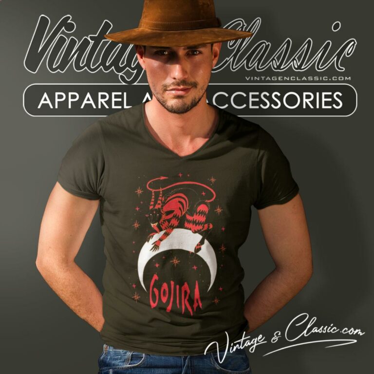 Gojira Devil Moon V Neck TShirt Gojira Devil Moon V Neck TShirt