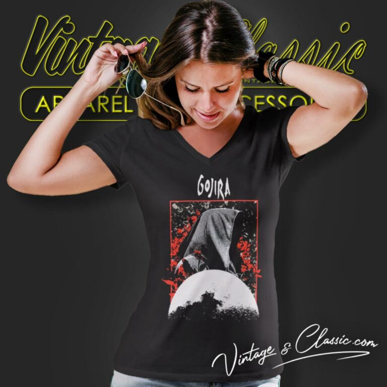 Gojira Grim Moon V Neck TShirt Gojira Grim Moon V Neck TShirt