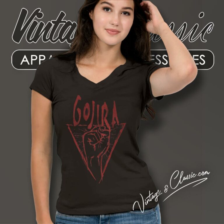 Gojira Power Glove V Neck TShirt Gojira Power Glove V Neck TShirt