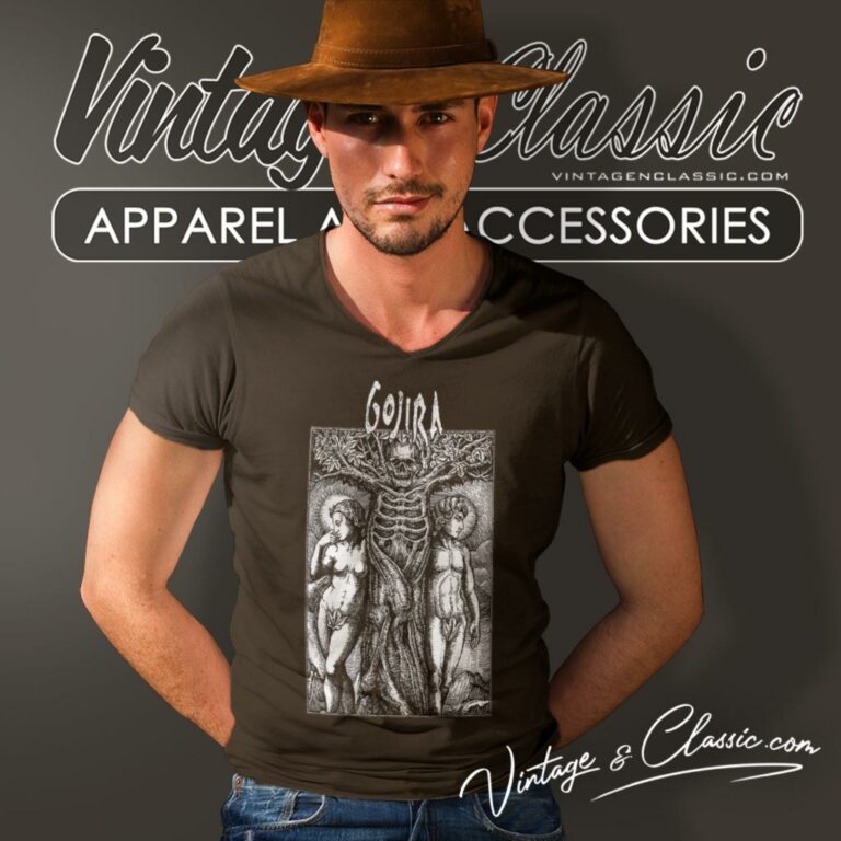 Gojira Tree Skelly V Neck TShirt Gojira Tree Skelly V Neck TShirt