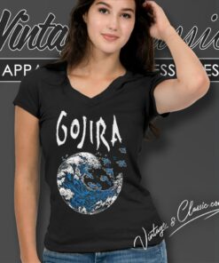 Gojira Wave V Neck TShirt