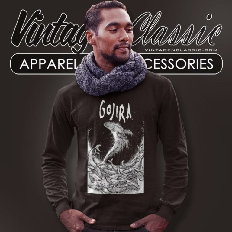 Gojira Woodblock Whales Long Sleeve Tee Gojira Woodblock Whales Long Sleeve Tee