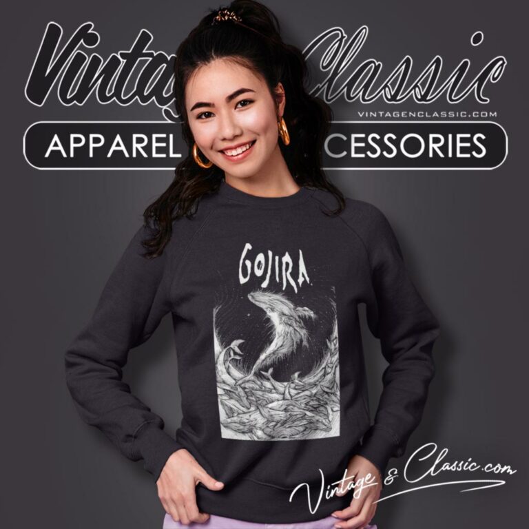 Gojira Woodblock Whales Sweatshirt Gojira Woodblock Whales Sweatshirt