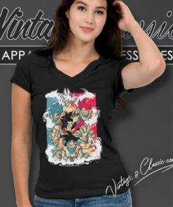 Goku Evolution Retro Art Shirt 4 Goku Evolution Retro Art V Neck TShirt