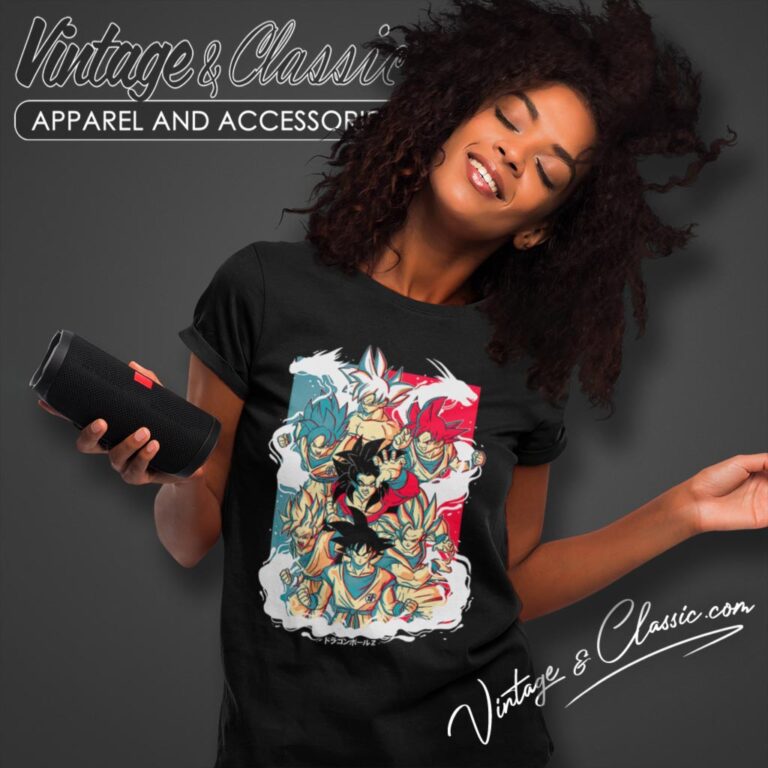 Goku Evolution Retro Art Women T Shirt Goku Evolution Retro Art Women T Shirt