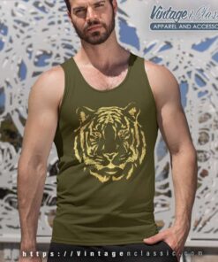 Gold Foil Tiger Face Purple And Gold Game Day Tank Top Racerback