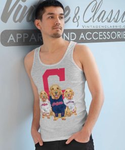 Golden Retriever Cleveland Indians Tank Top Racerback