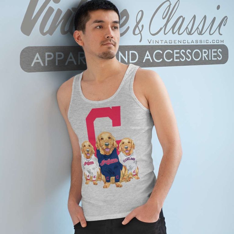 Golden Retriever Cleveland Indians Tank Top Racerback Golden Retriever Cleveland Indians Tank Top Racerback