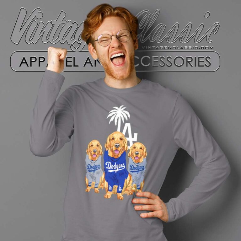 Golden Retriever Los Angeles Dodgers Long Sleeve Tee Golden Retriever Los Angeles Dodgers Long Sleeve Tee