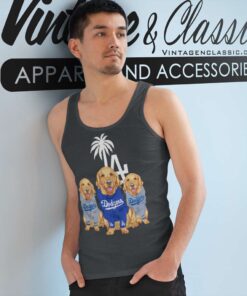 Golden Retriever Los Angeles Dodgers Tank Top Racerback
