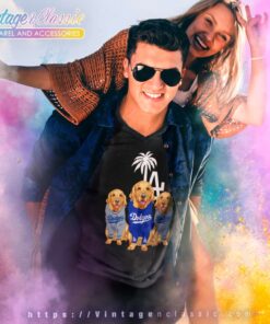 Golden Retriever Los Angeles Dodgers V Neck TShirt