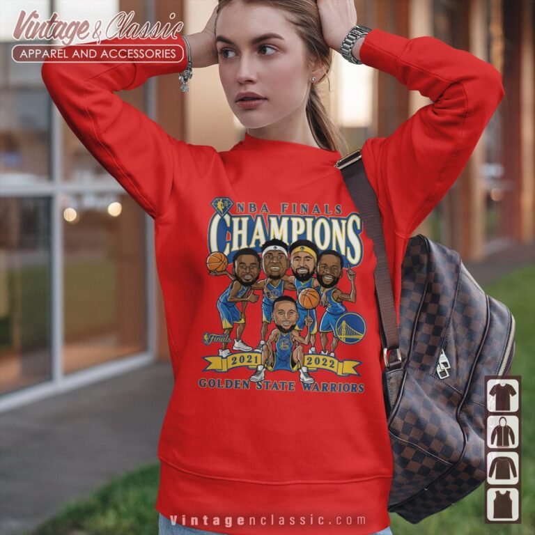 Golden State Warriors 2022 NBA Finals Champions Caricature Women Sweatshirt Golden State Warriors 2022 NBA Finals Champions Caricature Women Sweatshirt