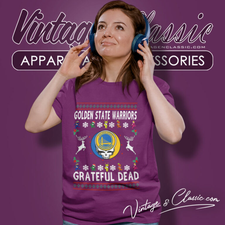Golden State Warriors Grateful Dead Ugly Christmas Women T Shirt Golden State Warriors Grateful Dead Ugly Christmas Women T Shirt