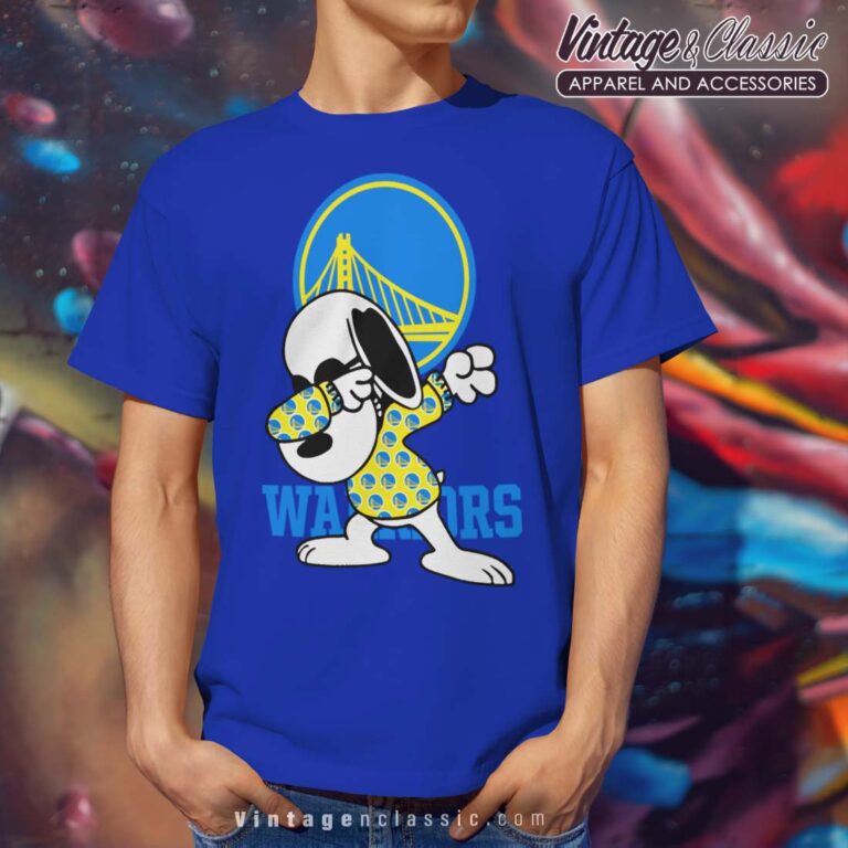 Golden State Warriors Snoopy Dabbing Blue T Shirt Golden State Warriors Snoopy Dabbing Blue T Shirt