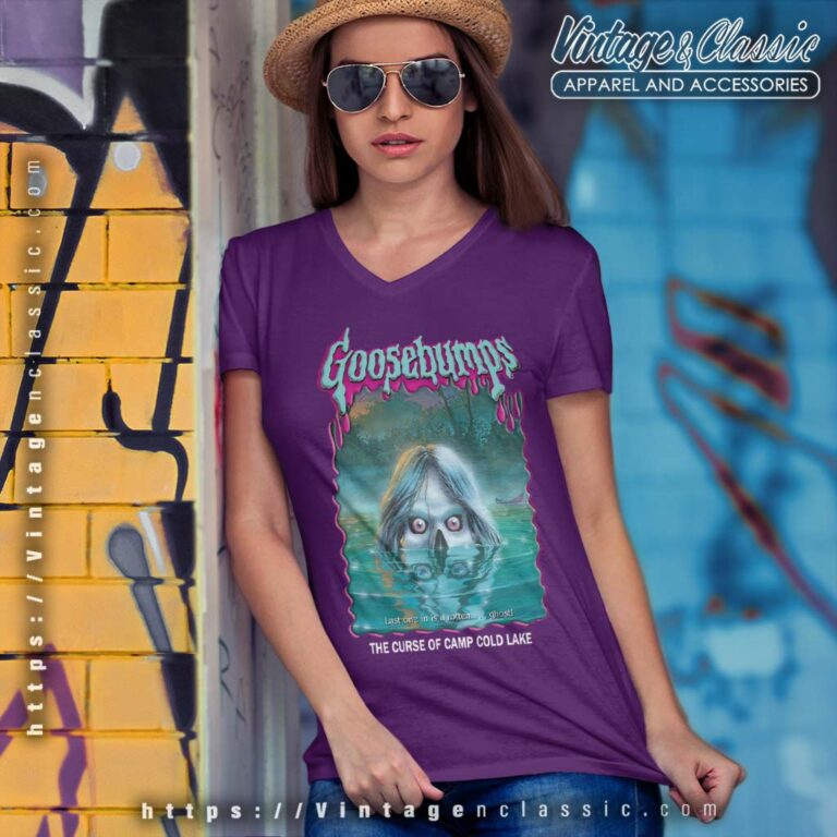 Goosebumps The Curse Of Camp Cold Lake V Neck TShirt Goosebumps The Curse Of Camp Cold Lake V Neck TShirt