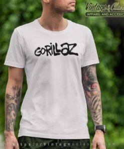 Gorillaz Black Paint Brush Logo T Shirt