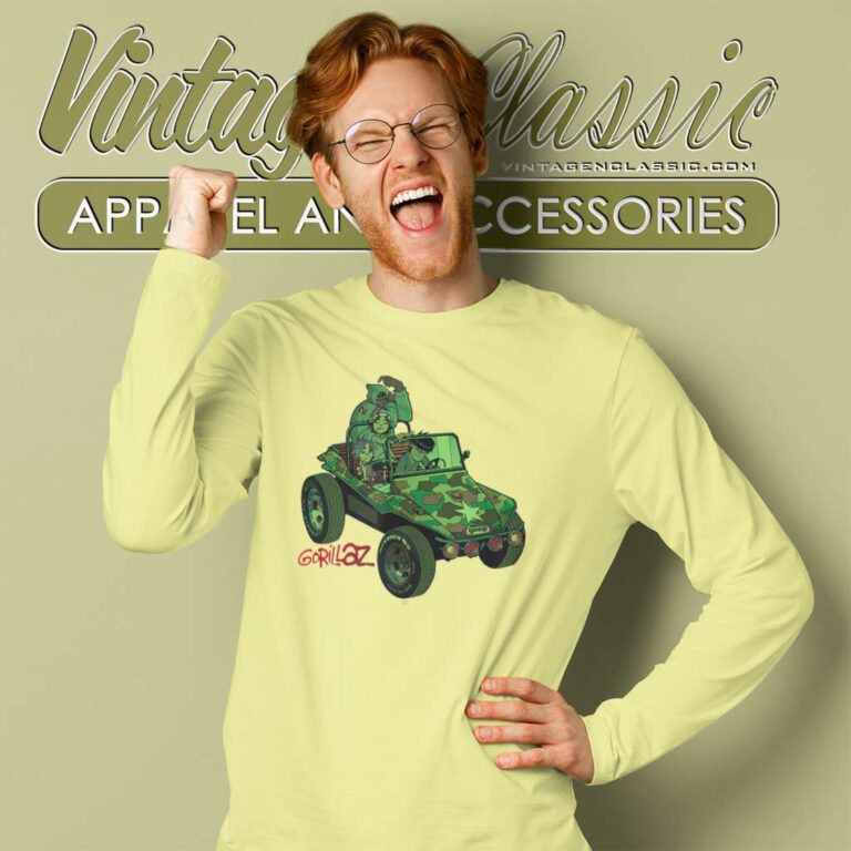 Gorillaz Geep Logo Reverse Long Sleeve Tee Gorillaz Geep Logo Reverse Long Sleeve Tee