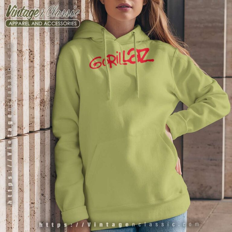 Gorillaz Paint Brush Red Logo Hoodie Gorillaz Paint Brush Red Logo Hoodie