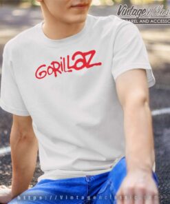 Gorillaz Paint Brush Red Logo T Shirt