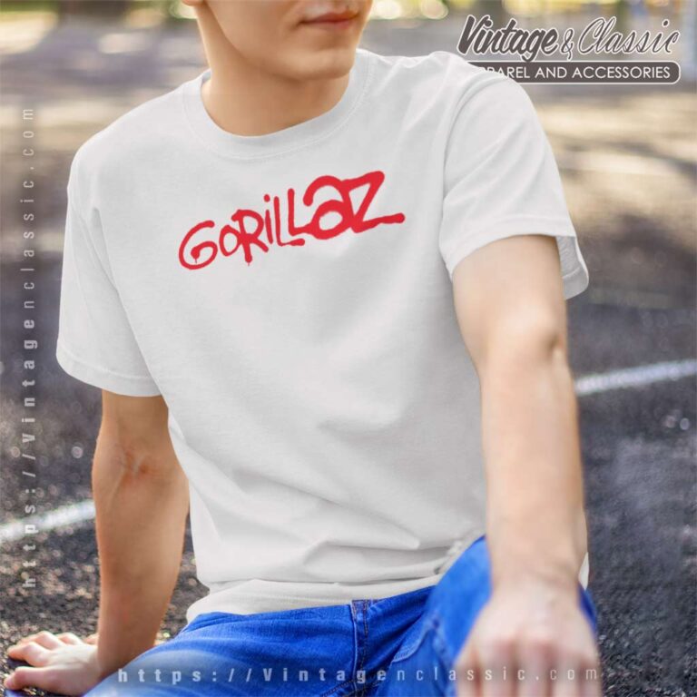 Gorillaz Paint Brush Red Logo T Shirt Gorillaz Paint Brush Red Logo T Shirt