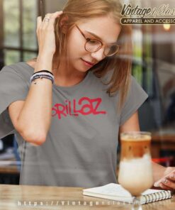 Gorillaz Paint Brush Red Logo Women TShirt
