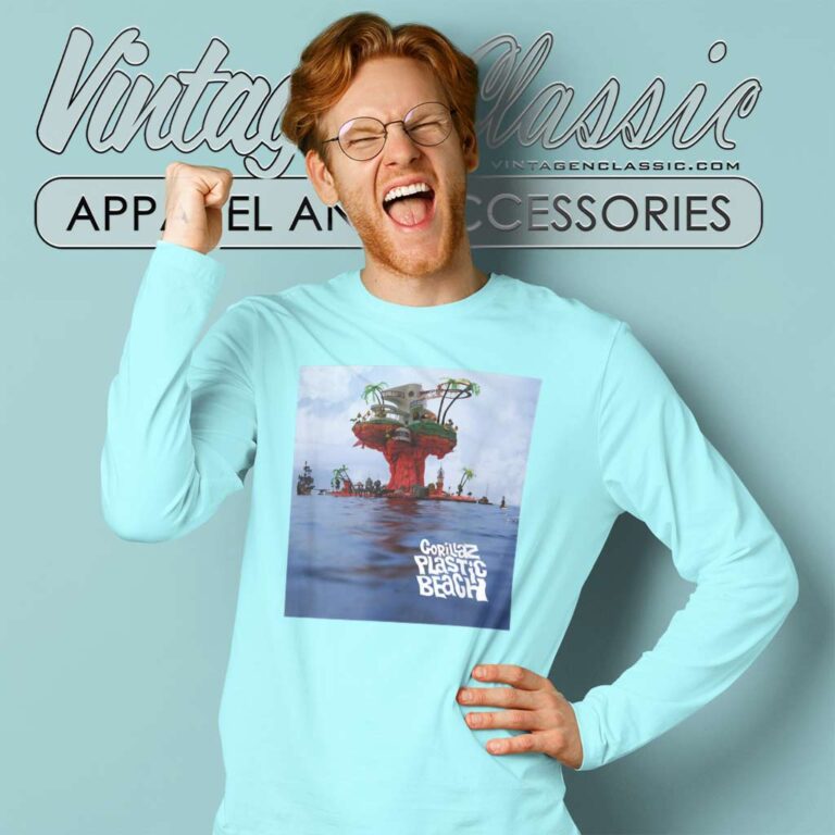 Gorillaz Plastic Beach Lp Cover Long Sleeve Tee Gorillaz Plastic Beach Lp Cover Long Sleeve Tee