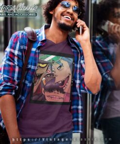 Gorillaz Polaroid Slide V Neck TShirt
