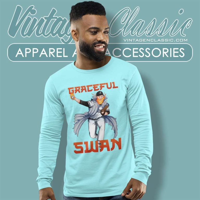 Graceful Swan Takashi Inspired Baseball Long Sleeve Tee Graceful Swan Takashi Inspired Baseball Long Sleeve Tee