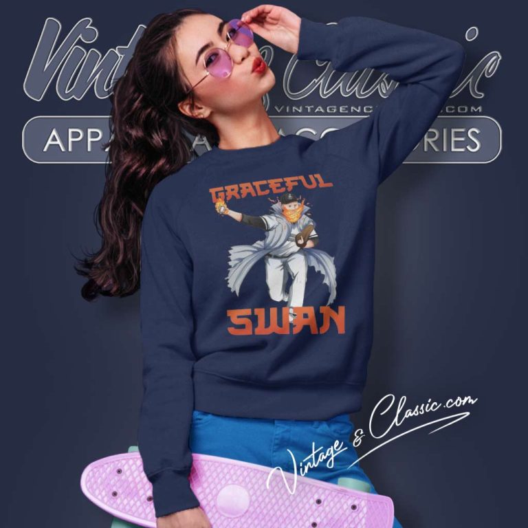 Graceful Swan Takashi Inspired Baseball Sweatshirt Graceful Swan Takashi Inspired Baseball Sweatshirt